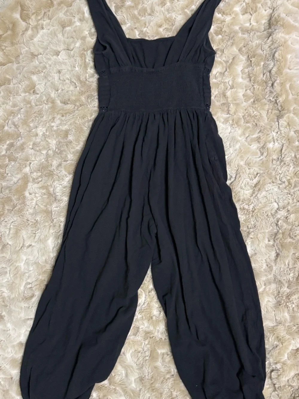 Free People Black Sleeveless Boho Jumpsuit